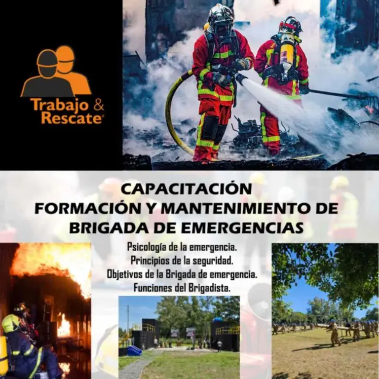 Trabajo y Rescate. Capacitación para la formación y mantenimiento de brigadas de emergencias